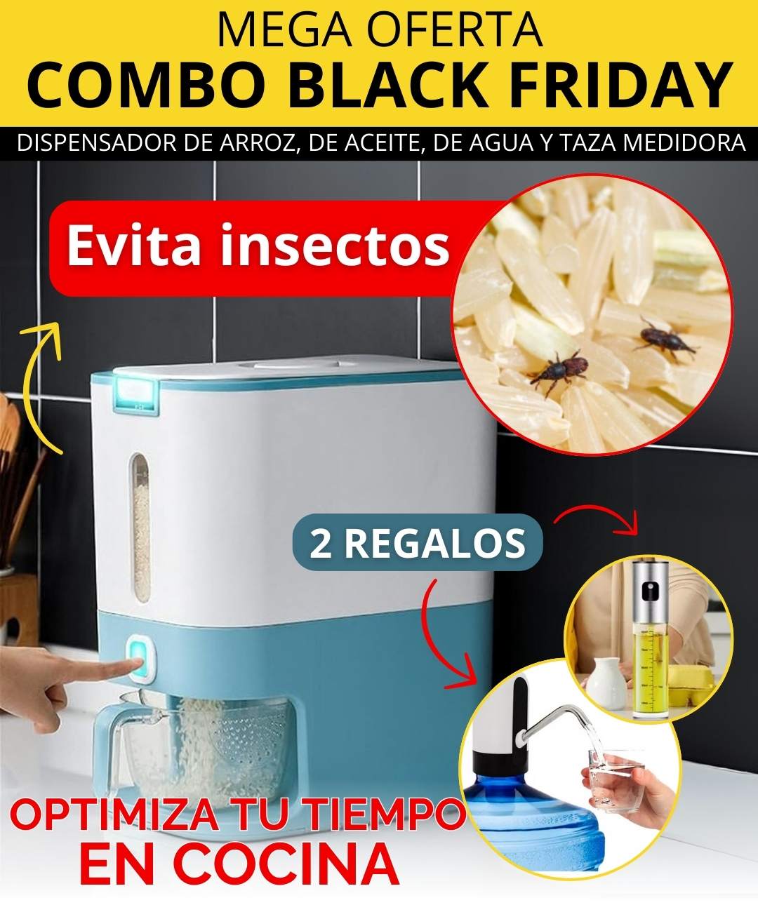 COMBO BLACK FRIDAY Dispensador de Arroz + GRATIS Disp. Agua