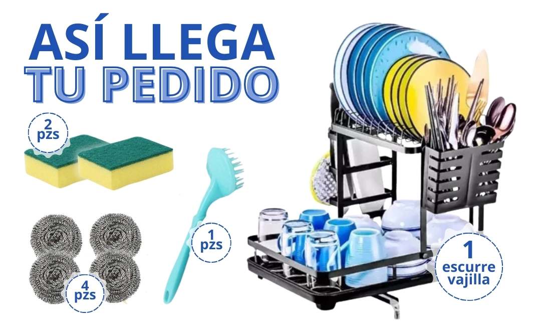 COMBO ESCURRIDOR + SET ESPONJAS 🧽